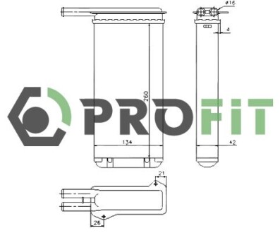 Радиатор печки PROFIT 1760-0431