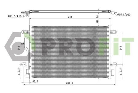 Конденсер кондиціонера PROFIT 1770-0001 (фото 1)