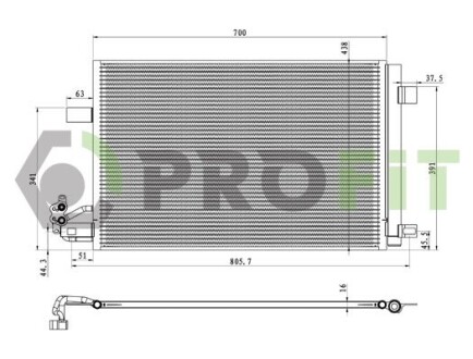 Конденсер кондиционера PROFIT 1770-0011