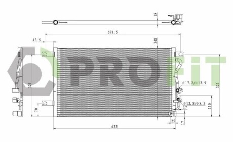 Конденсер кондиционера PROFIT 1770-0532