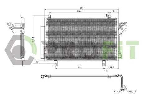 Конденсер кондиционера PROFIT 1770-0536 (фото 1)