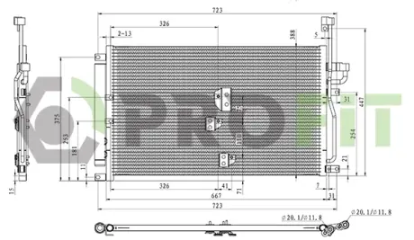 Конденсер кондиціонера PROFIT 1770-0555