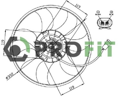 Вентилятор радіатора PROFIT 1850-0018 (фото 1)