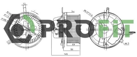 Вентилятор салону PROFIT 1860-0004