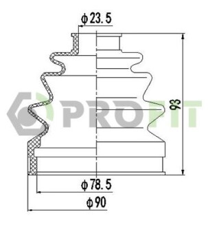 Пильник ШРКШ гумовий PROFIT 2710-0028 XLB