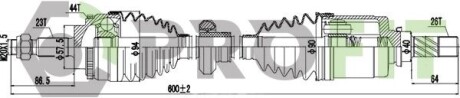 Полуось PROFIT 2730-1038