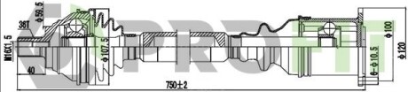 Піввісь PROFIT 2730-1086