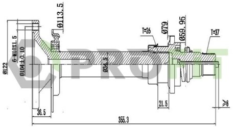 Полуось PROFIT 2730-3024