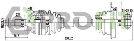 Полуось PROFIT 2730-3052