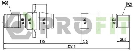 Полуось PROFIT 2730-3061