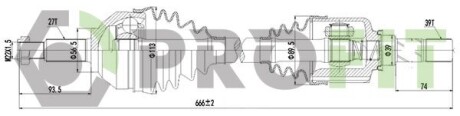 Полуось PROFIT 2730-3073