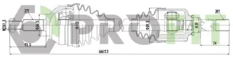 Полуось PROFIT 2730-3073