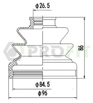 Пильник ШРКШ гумовий PROFIT 2810-0028 XLB