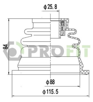 Пыльник ШРКШ резиновый PROFIT 2810-0030 XLB