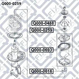 Подшипник опоры амортизатора переднего Q-fix Q000-0259