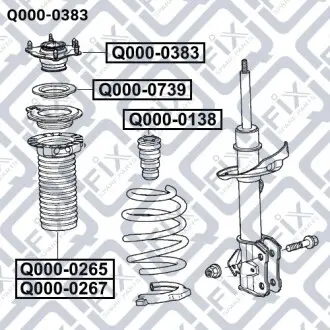 КРІПЛЕННЯ АМОРТ ПЕРЕДН HONDA CR-V RE3/RE4 2007- Q-fix Q000-0383
