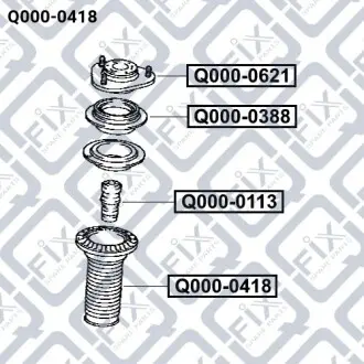 Пыльник амортизатора переднего Q-fix Q000-0418
