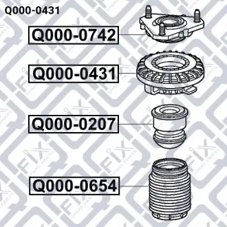 Подшипник опоры амортизатора переднего Q-fix Q000-0431