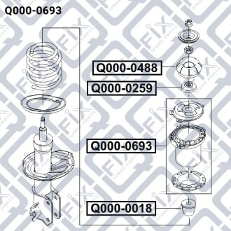 Пильовик переднього амортизатора Q-fix Q000-0693