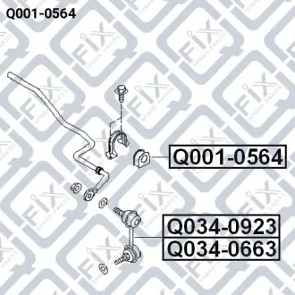 Втулка переднего стабилизатора Q-fix Q001-0564
