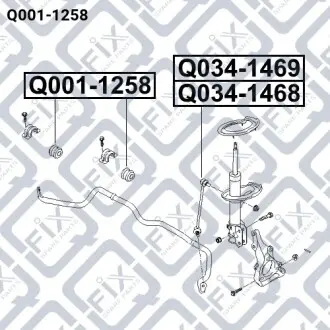 Втулка переднего стабилизатора Q-fix Q001-1258