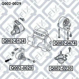 Подушка двигуна передня АКПП Q-fix Q002-0029
