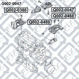 Подушка двигателя (задняя) Q-fix Q002-0047