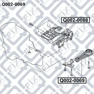 Подушка двигателя (левая) Q-fix Q002-0069