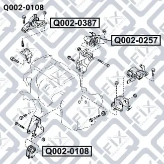 Подушка двигуна передня Q-fix Q002-0108