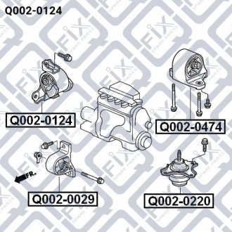 Подушка двигуна права (гідравлічна) Q-fix Q002-0124
