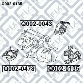 Подушка коробки скоростей (гидравлическая) Q-fix Q002-0135