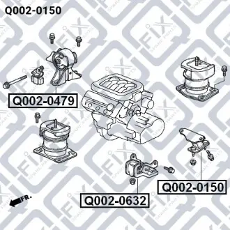 Подушка коробки швидкостей (задня) Q-fix Q002-0150
