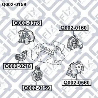 Подушка двигуна передня АКПП (ліва) Q-fix Q002-0159