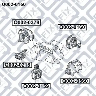 Подушка двигателя АКПП (задняя)) Q-fix Q002-0160