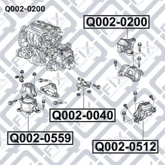 Подушка двигуна задня Q-fix Q002-0200
