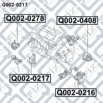 Подушка двигателя передняя Q-fix Q002-0217
