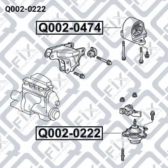 Подушка двигуна ліва (гідравлічна) Q-fix Q002-0222