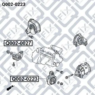 Подушка двигуна передня МКПП (ліва) Q-fix Q002-0223 (фото 1)