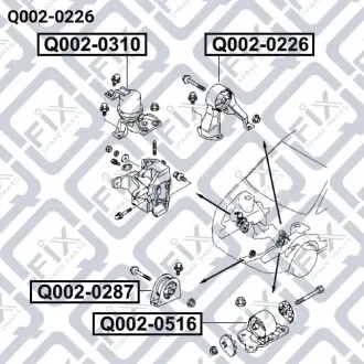 Подушка двигателя АКПП (задняя)) Q-fix Q002-0226