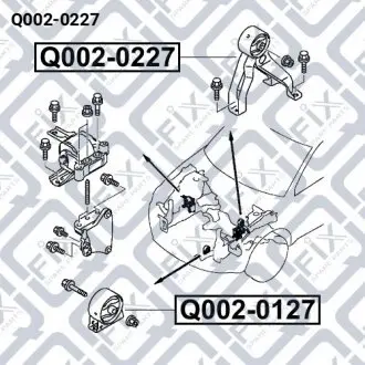 Подушка двигателя задняя МКПП Q-fix Q002-0227