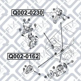 Подушка двигуна (задня) Q-fix Q002-0230