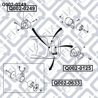 Подушка двигателя задняя Q-fix Q002-0249