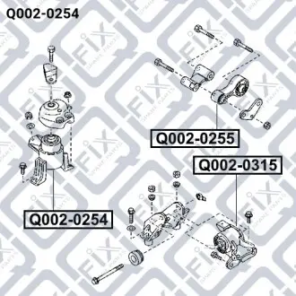 Подушка двигуна права (гідравлічна) Q-fix Q002-0254