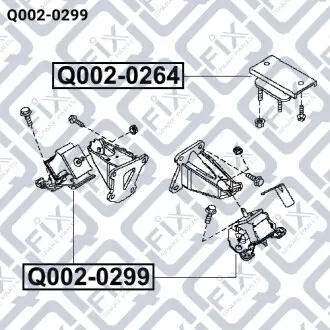 Подушка двигателя передняя Q-fix Q002-0299