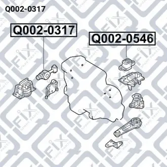 Подушка двигателя правая Q-fix Q002-0317