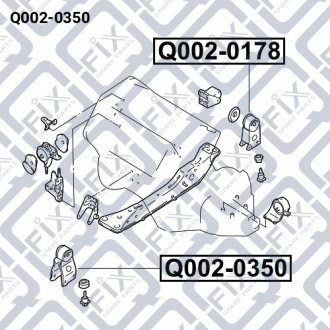 Подушка двигателя передняя (гидравлическая) МКПП Q-fix Q002-0350