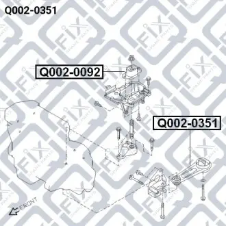 Подушка двигуна (ліва) Q-fix Q002-0351