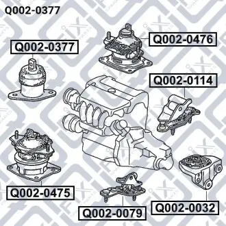 Подушка двигуна права АКПП (гідравлічна) Q-fix Q002-0377