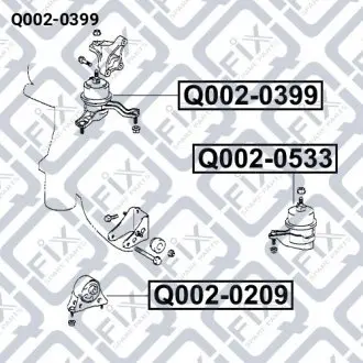 Подушка двигуна права (гідравлічна) Q-fix Q002-0399