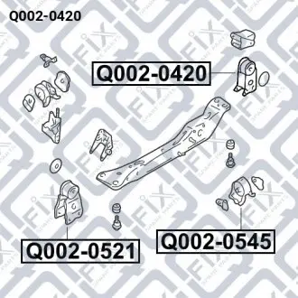 Подушка двигателя задняя (гидравлическая) Q-fix Q002-0420